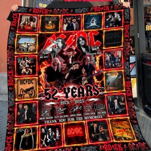 ACDC Rock 52 Years Of The Memories Thank You 1973-2025 Fleece Blanket Quilt