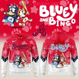 Atlanta Braves 2025 MLB Team Bluey And Bingo Celebration Hoodie T-Shirt