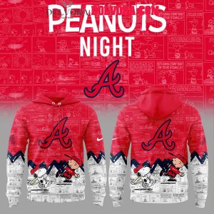 Atlanta Braves Snoopy 75th Anniversary Peanuts Celebration Hoodie T-Shirt