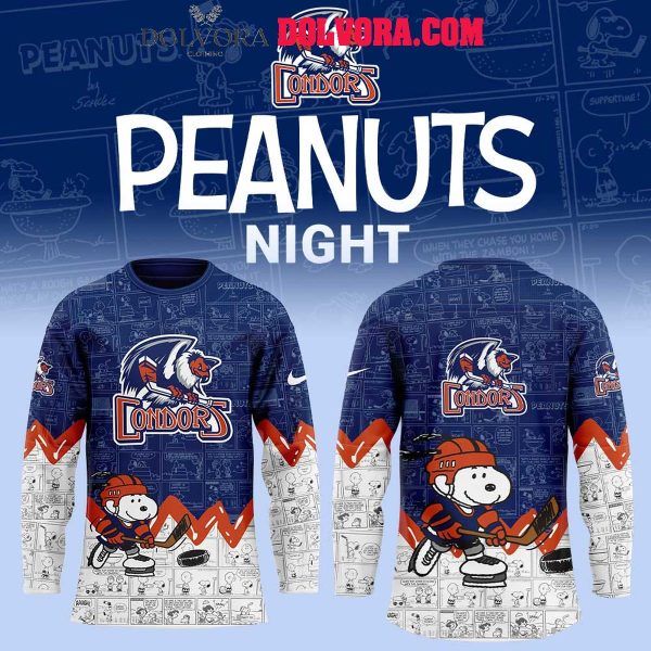 Bakersfield Condors Snoopy Time 75th Anniversary Of Peanuts Hockey Jersey