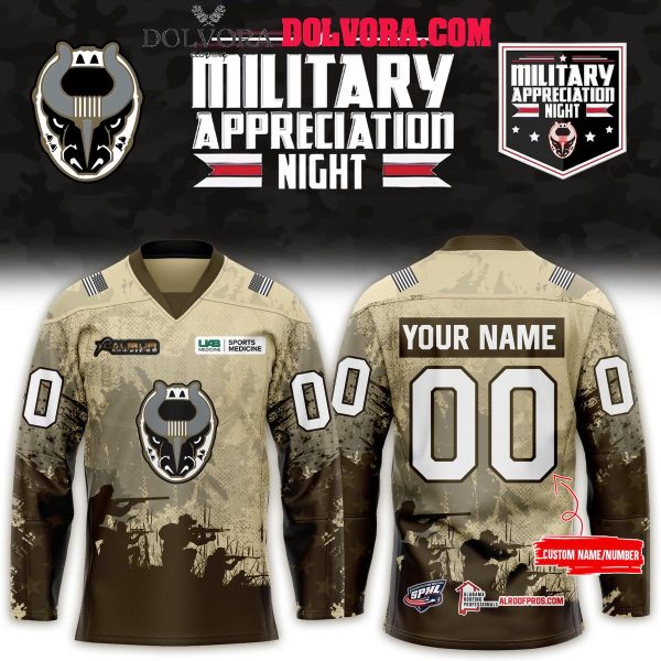 Birmingham Bulls Military Night Appreciation 2025 Personalized Hockey Jersey