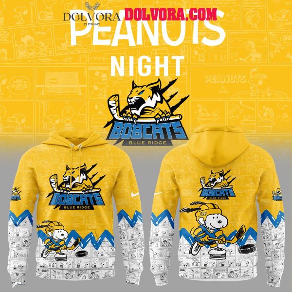 Blue Ridge Bobcats Snoopy Hockey 75th Anniversary Of Peanuts Hoodie T-Shirt