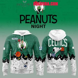 Boston Celtics 75th Anniversary Of Peanuts Snoopy 2025 Hoodie T-Shirt