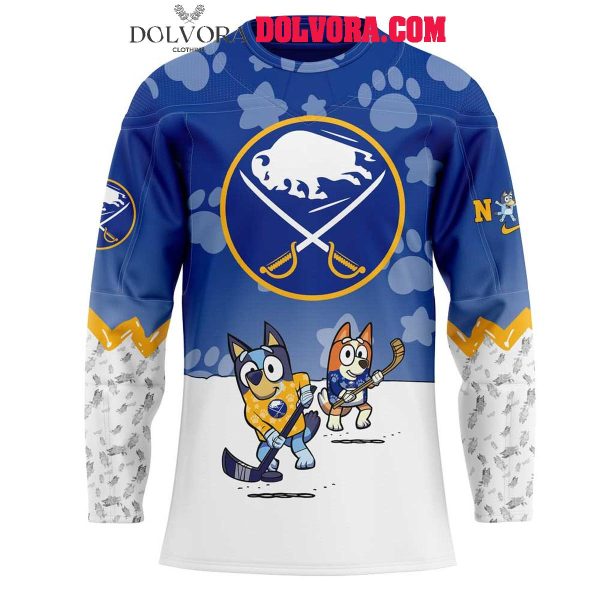 Buffalo Sabres Bluey And Bingo 2025 Anniversary Time Personalized Hockey Jersey