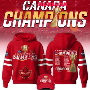 Canada Hockey NHL 4 Nations 2025 Champions Celebration Hoodie T-Shirt