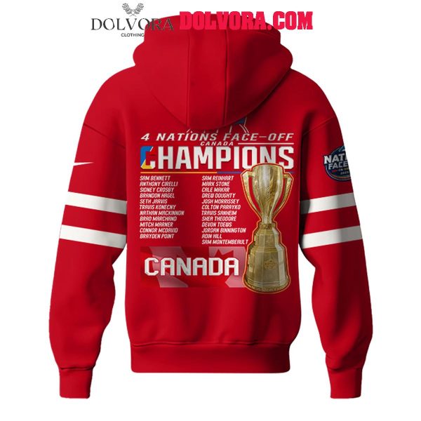 Canada Hockey NHL 4 Nations 2025 Champions Celebration Hoodie T-Shirt