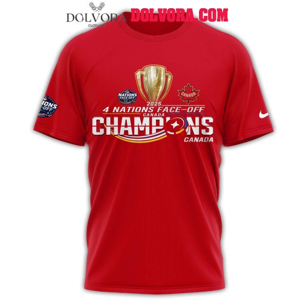 Canada Hockey NHL 4 Nations 2025 Champions Celebration Hoodie T-Shirt