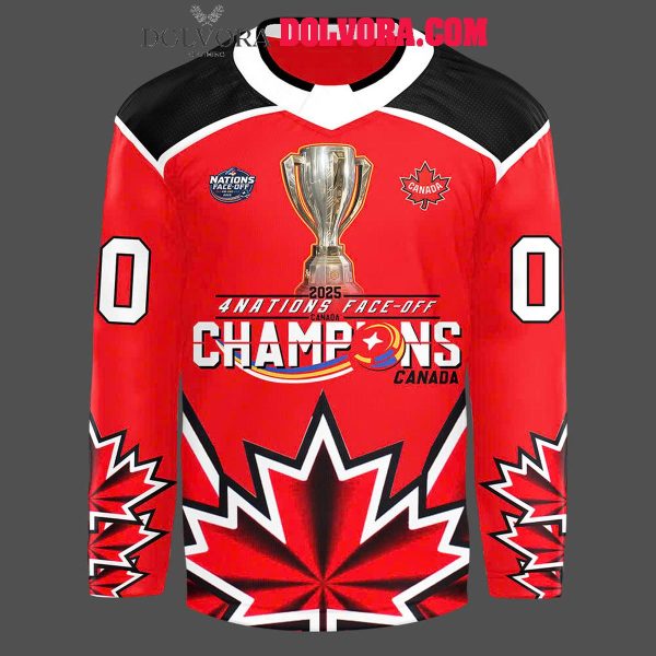 Canada Hockey NHL 4 Nations 2025 Champions Celebration Personalized Hockey Jersey