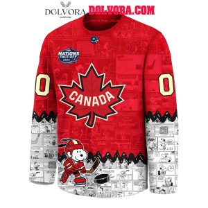 Canada NHL 4 Nations 2025 Champions Snoopy 75 Years Personalized Hockey Jersey