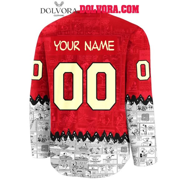 Canada NHL 4 Nations 2025 Champions Snoopy 75 Years Personalized Hockey Jersey