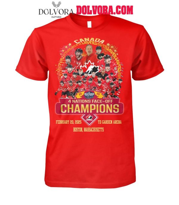 Canada NHL 4 Nations Face-Off Champions 2025 Hockey Team T-Shirt