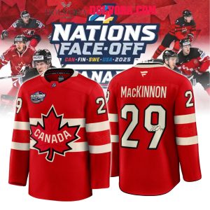 Canada NHL 4 Nations Face-Off Champions 2025 MacKinnon MVP Hockey Jersey