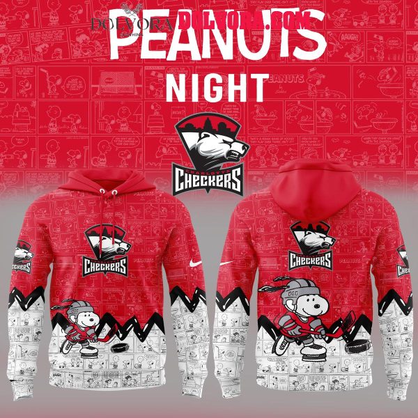 Charlotte Checkers Snoopy 75th Anniversary Peanuts Celebration Hoodie T-Shirt