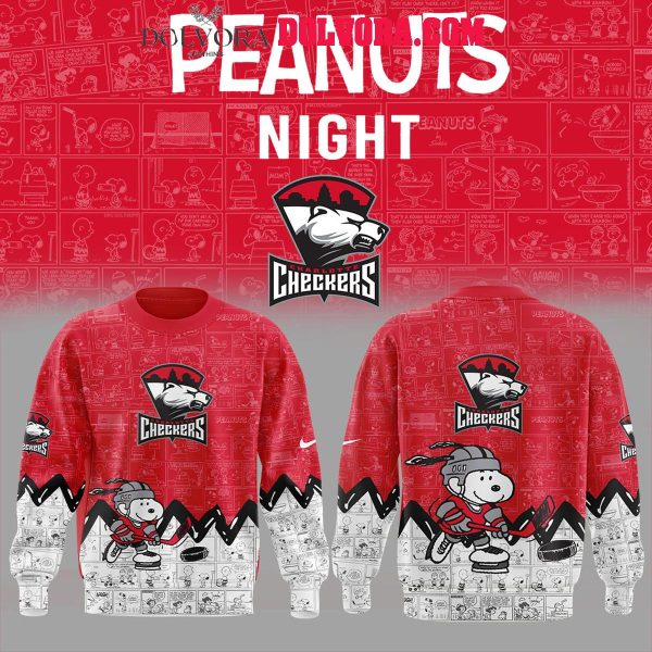 Charlotte Checkers Snoopy 75th Anniversary Peanuts Celebration Hoodie T-Shirt