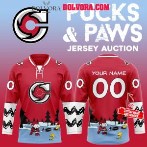 Cincinnati Cyclones Pucks and Paws Snoopy Anniversary Personalized Hockey Jersey