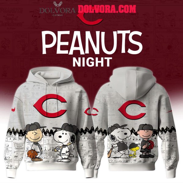 Cincinnati Reds 75th Anniversary of Peanuts 2025 Snoopy Hoodie T-Shirt