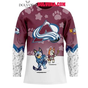 Colorado Avalanche Bluey And Bingo 2025 Anniversary Time Personalized Hockey Jersey