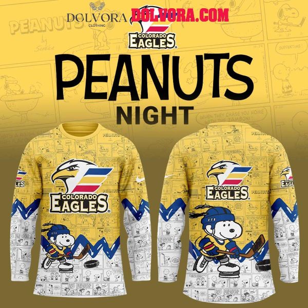 Colorado Eagles Snoopy Time 75th Anniversary Of Peanuts Hockey Jersey