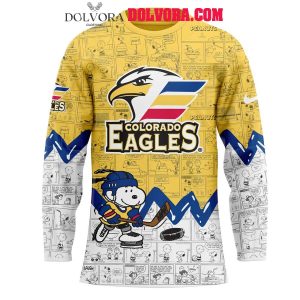 Colorado Eagles Snoopy Time 75th Anniversary Of Peanuts Hockey Jersey