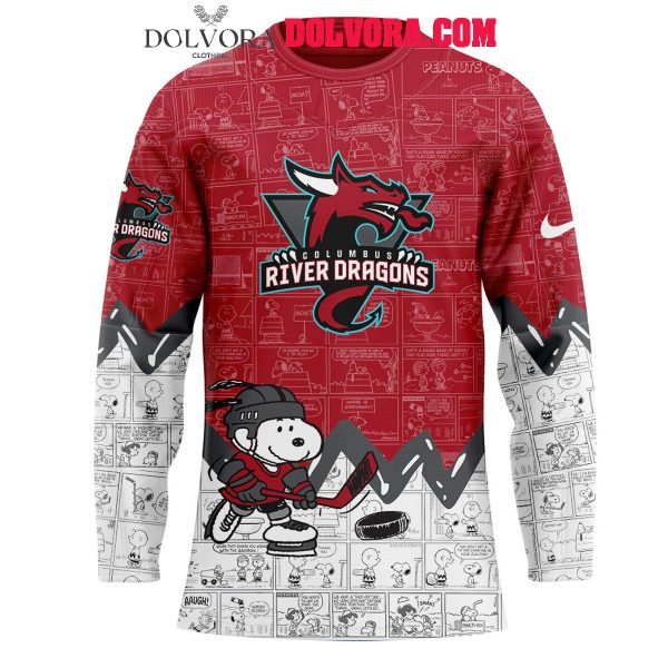 Columbus River Dragons 2025 Snoopy 75th Anniversary Peanuts Hockey Jersey