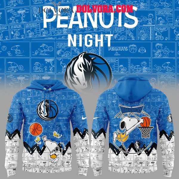 Dallas Mavericks Snoopy Basketball 75th Anniversary Peanuts Hoodie T-Shirt