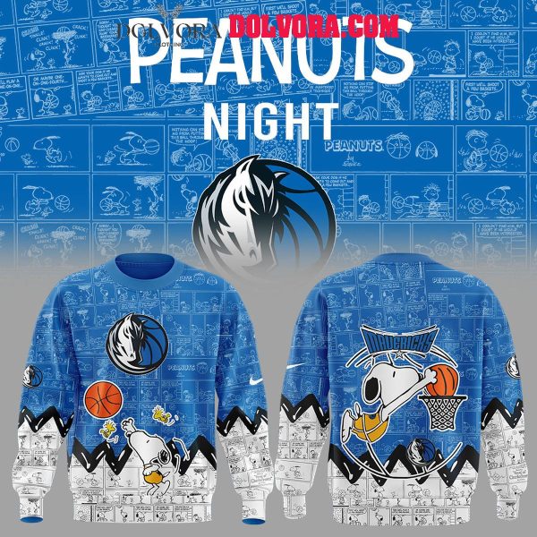 Dallas Mavericks Snoopy Basketball 75th Anniversary Peanuts Hoodie T-Shirt