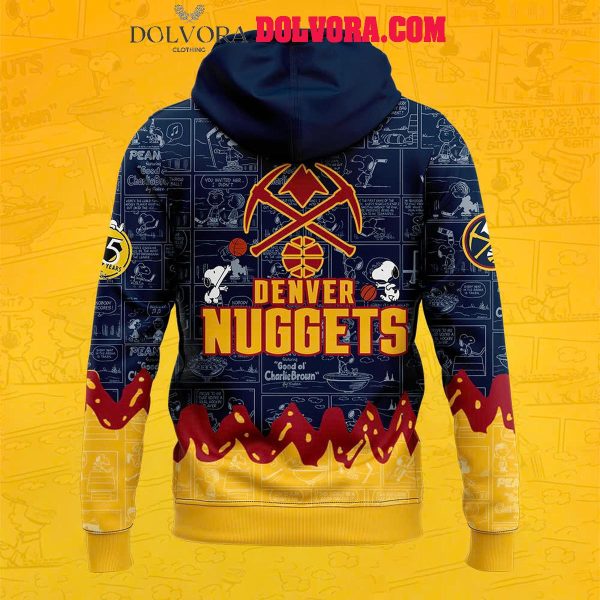 Denver Nuggets 75th Anniversary Of Peanuts 2025 Snoopy Time Hoodie T-Shirt