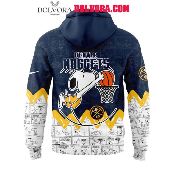 Denver Nuggets Snoopy Basketball 75th Anniversary Peanuts Hoodie T-Shirt