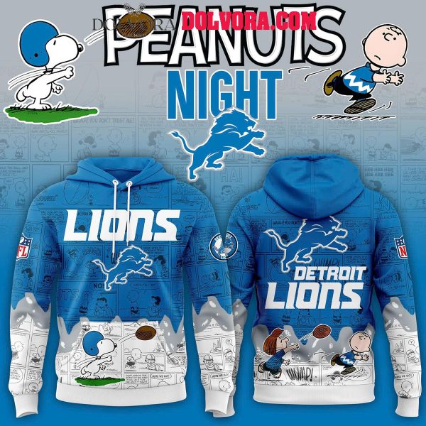 Detroit Lions NFL 75th Anniversary Of Peanuts Snoopy 2025 Hoodie T-Shirt