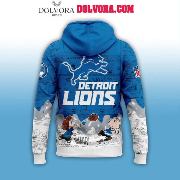 Detroit Lions NFL 75th Anniversary Of Peanuts Snoopy 2025 Hoodie T-Shirt