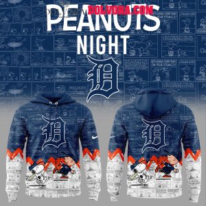 Detroit Tigers Snoopy 75th Anniversary Peanuts Celebration Hoodie T-Shirt