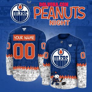 Edmonton Oilers 75th Anniversary Peanuts Night 2025 Personalized Hockey Jersey