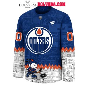 Edmonton Oilers 75th Anniversary Peanuts Night 2025 Personalized Hockey Jersey