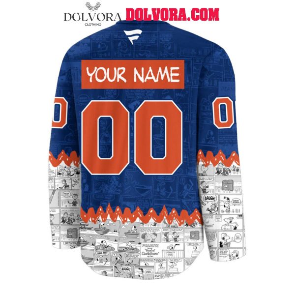 Edmonton Oilers 75th Anniversary Peanuts Night 2025 Personalized Hockey Jersey