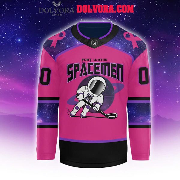 Fort Wayne Spacemen 2025 Breast Cancer Services Personalized Hockey Jersey