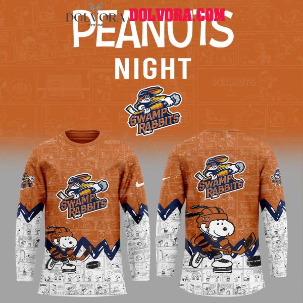 Greenville Swamp Rabbits Anniversary Of Peanuts 2025 Snoopy Hockey Jersey