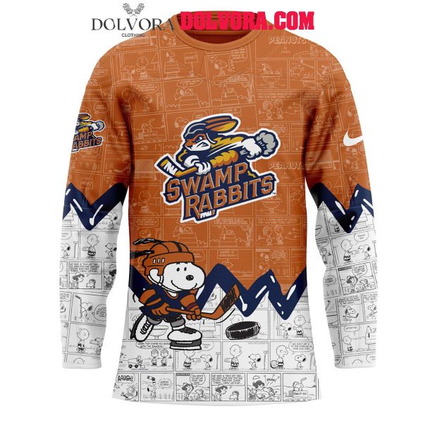 Greenville Swamp Rabbits Anniversary Of Peanuts 2025 Snoopy Hockey Jersey