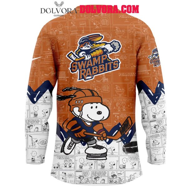 Greenville Swamp Rabbits Anniversary Of Peanuts 2025 Snoopy Hockey Jersey