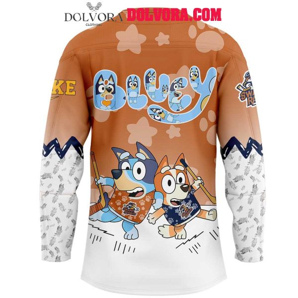 Greenville Swamp Rabbits Bluey And Bingo Playing ECHL 2025 Hockey Jersey