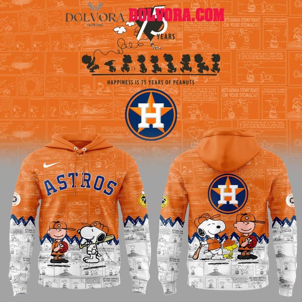 Houston Astros Snoopy 75th Anniversary Of Peanuts 2025 Hoodie T-Shirt