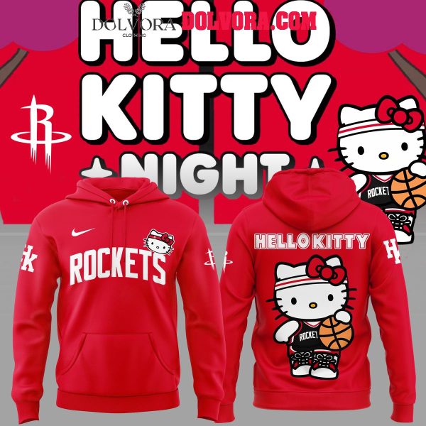 Houston Rockets NBA Celebrating Hello Kitty 50 Years 2025 Hoodie T-Shirt