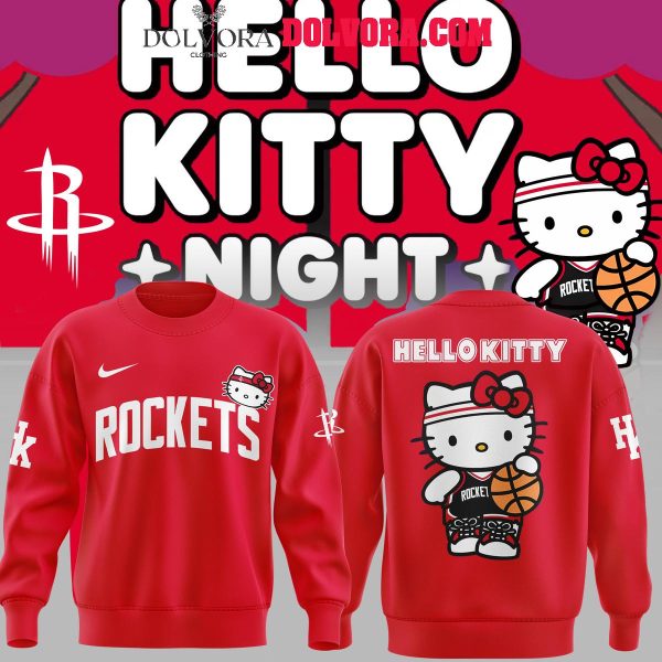 Houston Rockets NBA Celebrating Hello Kitty 50 Years 2025 Hoodie T-Shirt