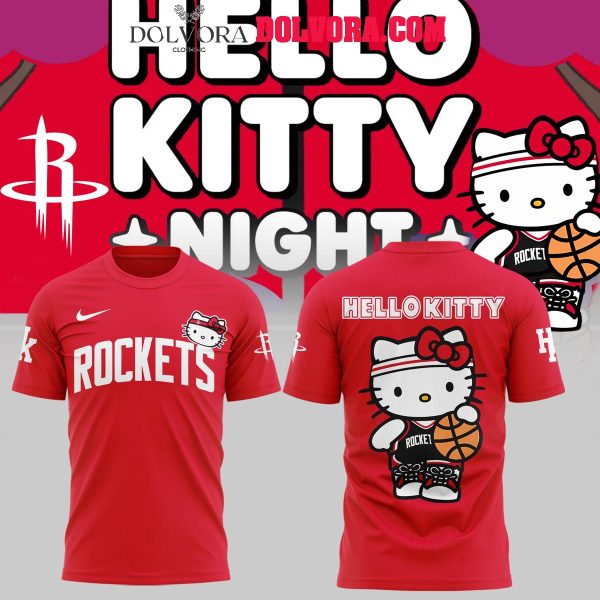 Houston Rockets NBA Celebrating Hello Kitty 50 Years 2025 Hoodie T-Shirt