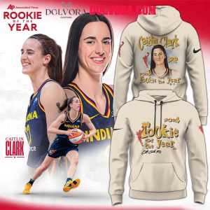 Indiana Fever Caitlin Clark Playa Society Cream 2024 Rookie Of The Year Hoodie T-Shirt