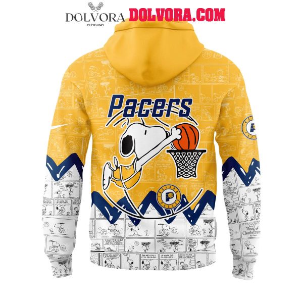 Indiana Pacers Snoopy Basketball 75th Anniversary Peanuts Hoodie T-Shirt