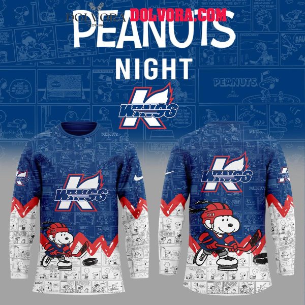 Kalamazoo Wings Anniversary Of Peanuts 2025 Snoopy Hockey Jersey