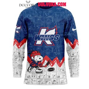 Kalamazoo Wings Anniversary Of Peanuts 2025 Snoopy Hockey Jersey