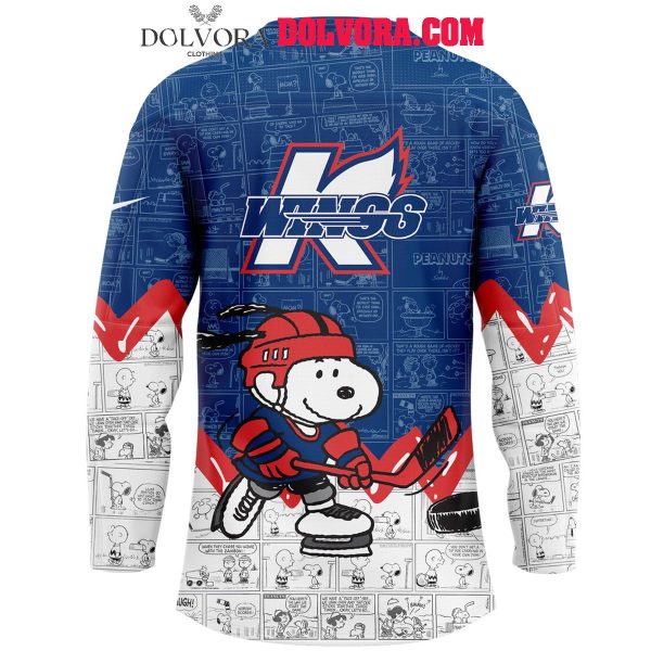 Kalamazoo Wings Anniversary Of Peanuts 2025 Snoopy Hockey Jersey