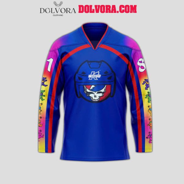 Kalamazoo Wings Celebrating Grateful Dead 2025 Time Hockey Jersey