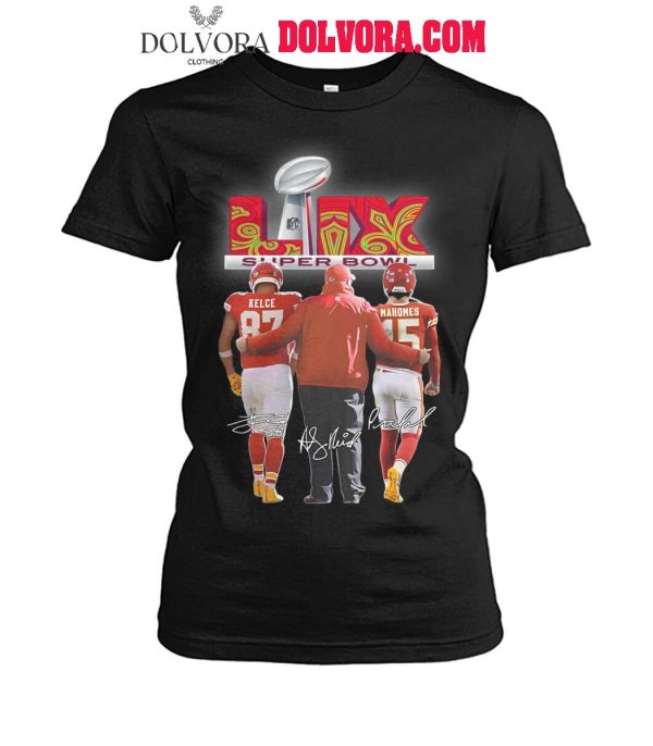 Kansas City Chiefs Andy Reid Travis Kelce Patrick Mahomes 2025 Super Bowl Champions Shirt